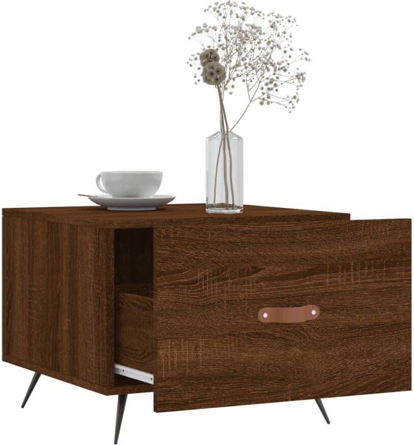 VidaXL -Salontafels-2-st-50x50x40-cm-bewerkt-hout-bruin-eikenkleur - Foto 4