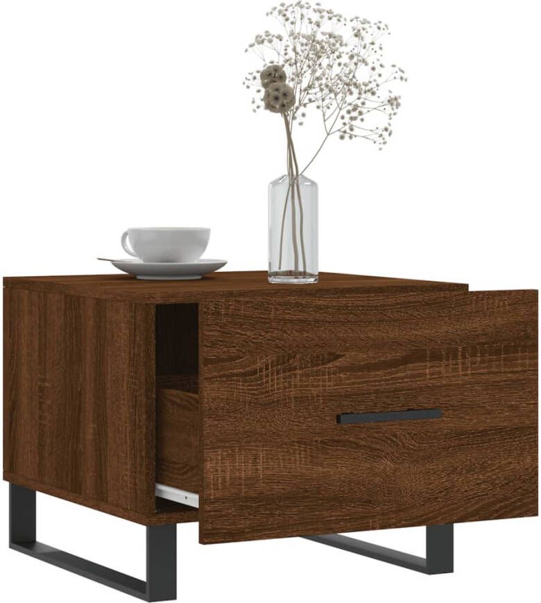 VidaXL -Salontafels-2-st-50x50x40-cm-bewerkt-hout-bruin-eikenkleur - Foto 5