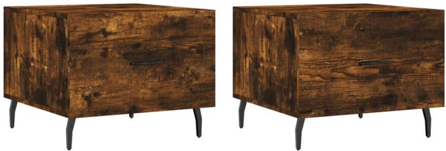 VidaXL -Salontafels-2-st-50x50x40-cm-bewerkt-hout-gerookt-eikenkleurig - Foto 13