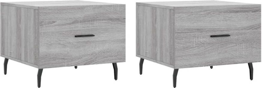 VidaXL -Salontafels-2-st-50x50x40-cm-bewerkt-hout-grijs-sonoma-eiken - Foto 12