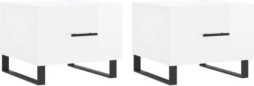 VidaXL -Salontafels-2-st-50x50x40-cm-bewerkt-hout-hoogglans-wit - Foto 12