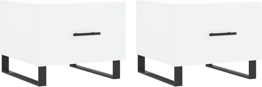 VidaXL -Salontafels-2-st-50x50x40-cm-bewerkt-hout-wit - Foto 12