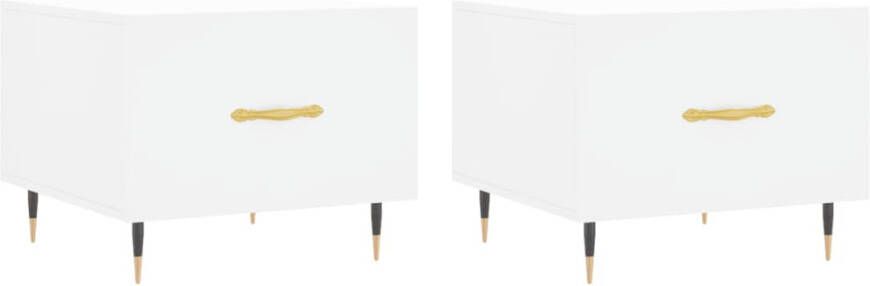 VidaXL -Salontafels-2-st-50x50x40-cm-bewerkt-hout-wit - Foto 13