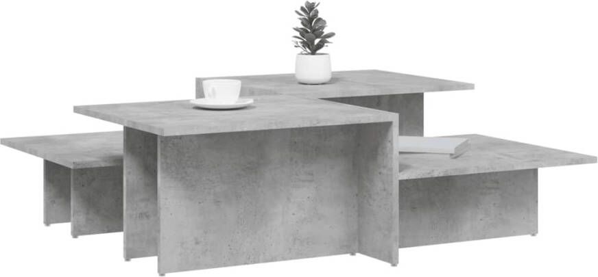 VidaXL -Salontafels-2-st-bewerkt-hout-betongrijs