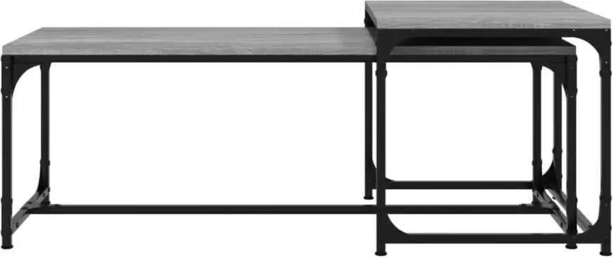 VidaXL -Salontafels-2-st-bewerkt-hout-grijs-sonoma-eikenkleurig - Foto 4
