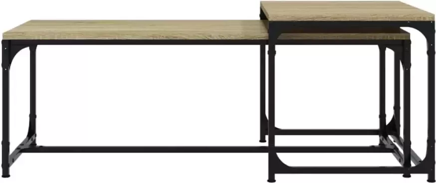 VidaXL -Salontafels-2-st-bewerkt-hout-sonoma-eikenkleurig - Foto 4