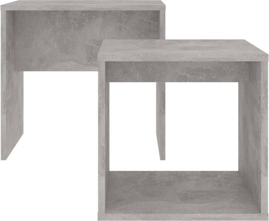 VidaXL -Salontafelset-48x30x45-cm-bewerkt-hout-betongrijs - Foto 1