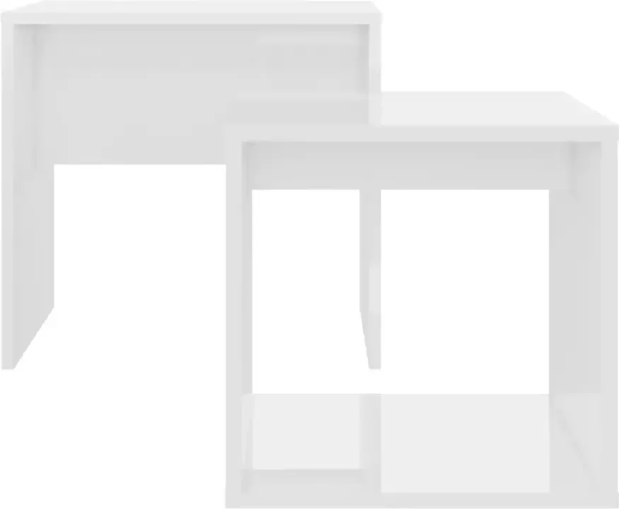 VidaXL -Salontafelset-48x30x45-cm-bewerkt-hout-hoogglans-wit