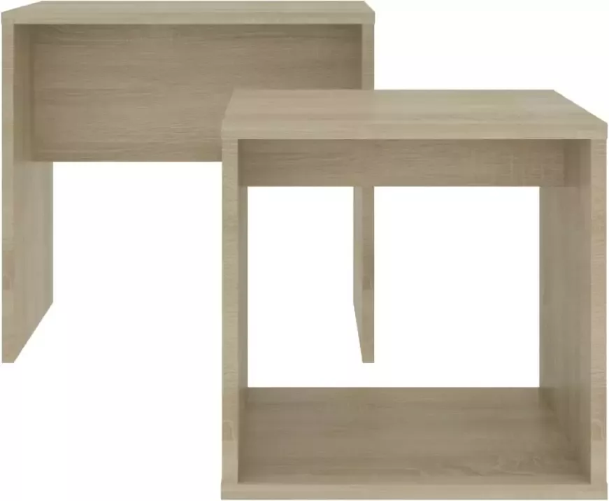 VidaXL -Salontafelset-48x30x45-cm-bewerkt-hout-sonoma-eikenkleurig - Foto 2