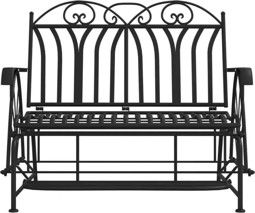 VIDAXL Schommelbank 2-zits 114 cm staal zwart - Foto 2