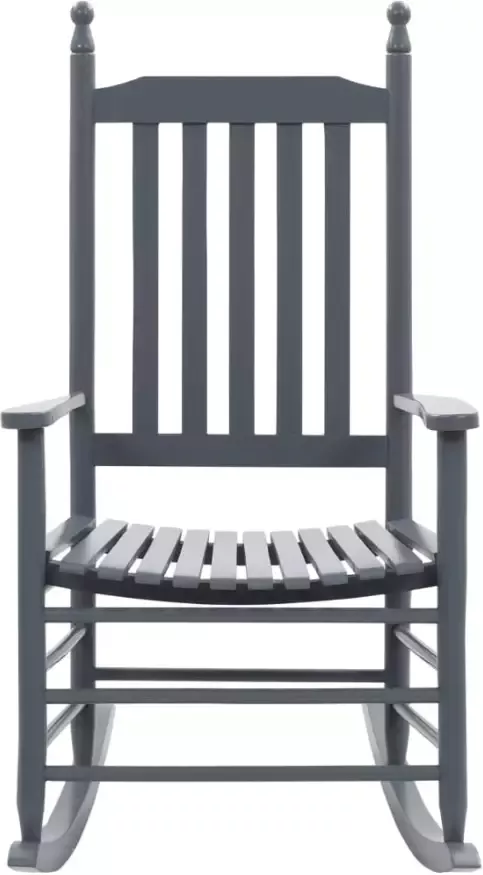 VIDAXL Schommelstoel met gebogen zitting populierenhout grijs - Foto 3