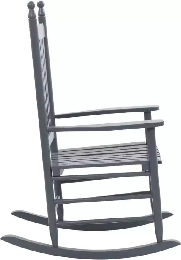 VIDAXL Schommelstoel met gebogen zitting populierenhout grijs - Foto 2