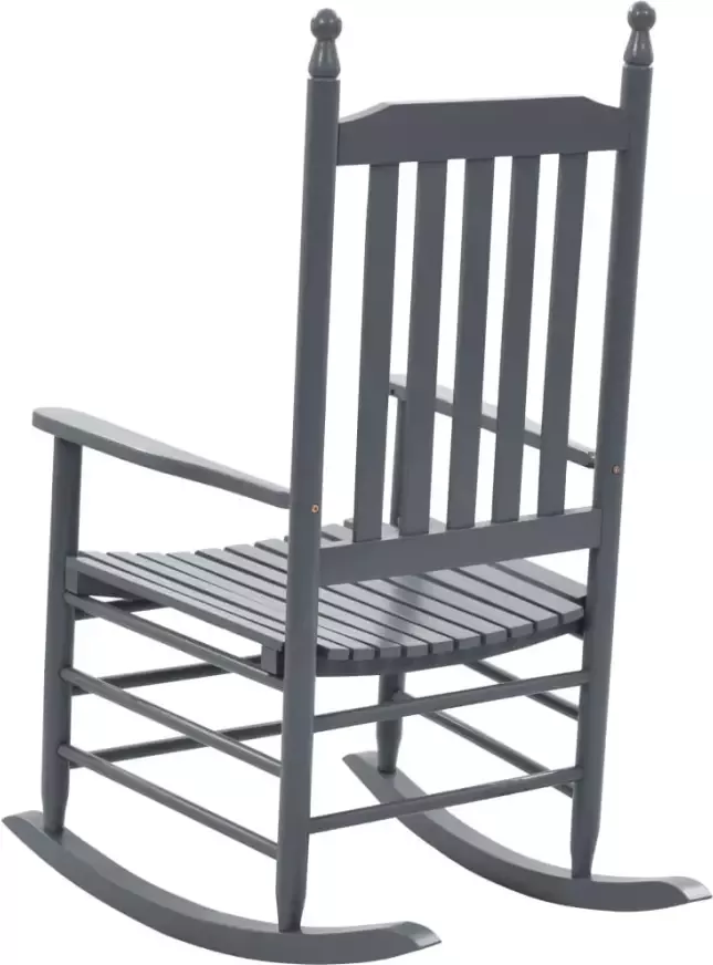 VIDAXL Schommelstoel met gebogen zitting populierenhout grijs - Foto 1