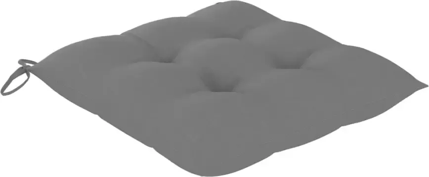 VIDAXL Schommelstoel met grijs kussen massief teakhout - Foto 3