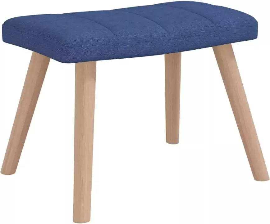 VIDAXL Schommelstoel met voetenbank stof blauw - Foto 2