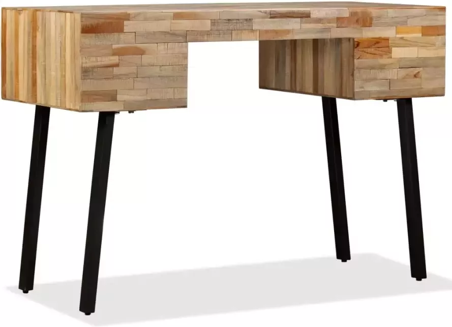 Vida XL Schrijftafel 110x50x76 cm massief gerecycled teakhout SKU: V245402 - Foto 4