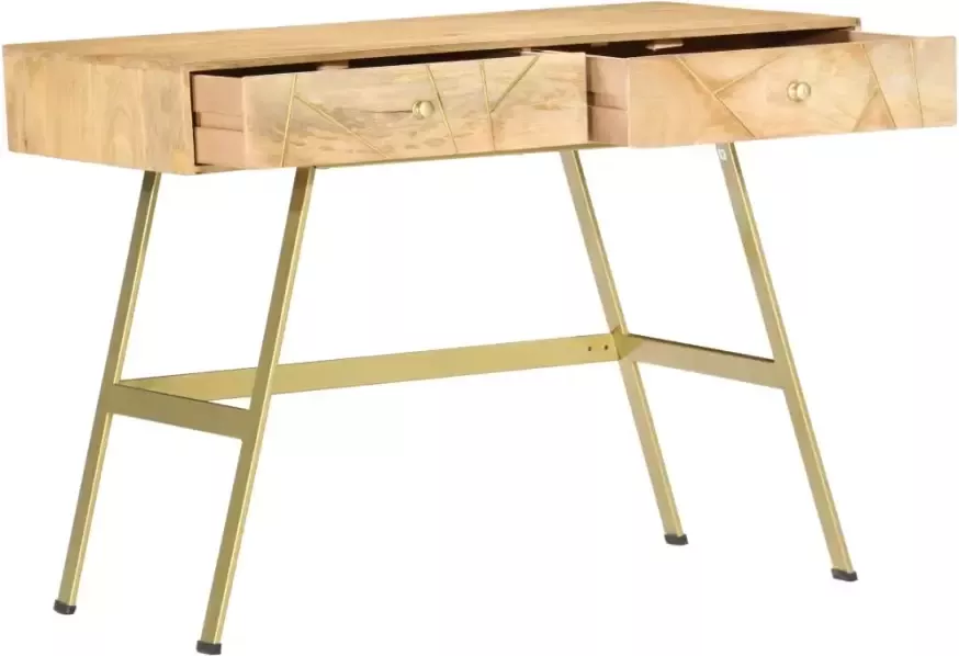 VidaXL -Schrijftafel-met-lades-100x55x75-cm-massief-mangohout - Foto 6