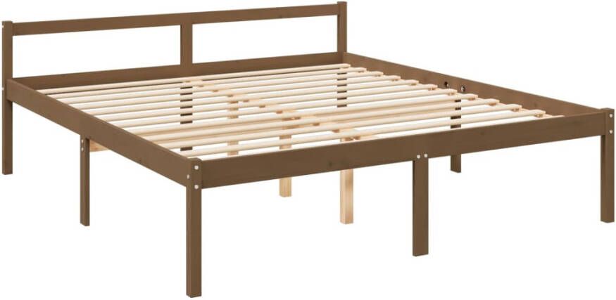 VidaXL -Seniorenbed-massief-grenenhout-honingbruin-200x200-cm - Foto 4