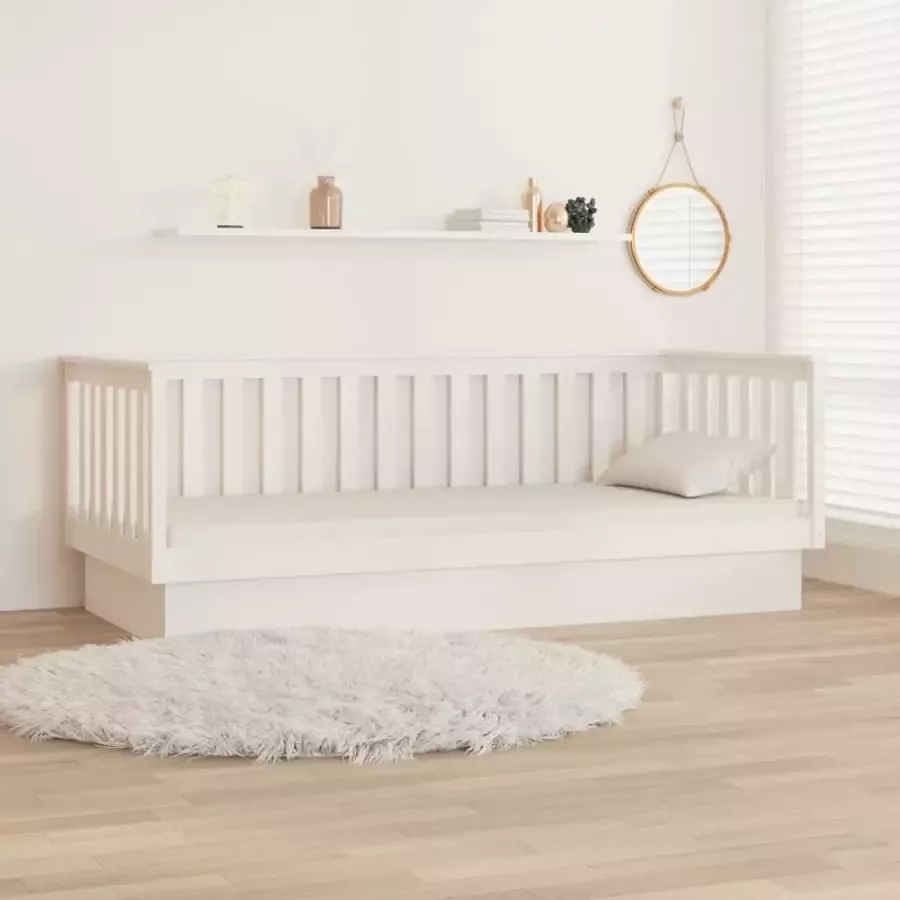 VidaXL -Slaapbank-100x200-cm-massief-grenenhout-wit - Foto 2