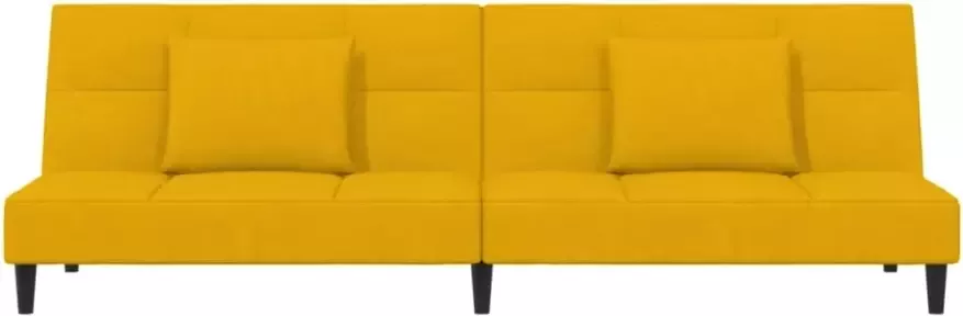 VIDAXL Slaapbank 2-zits met 2 kussens fluweel geel