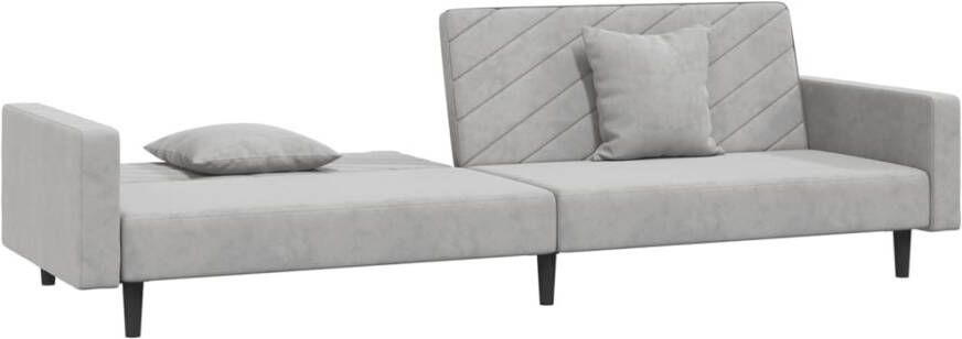 Vida XL vidaXL Slaapbank 2-zits met 2 kussens fluweel lichtgrijs-VXL-337582 - Foto 9