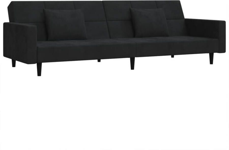 Vida XL Slaapbank 2-zits met 2 kussens fluweel zwart SKU: 375821 - Foto 3