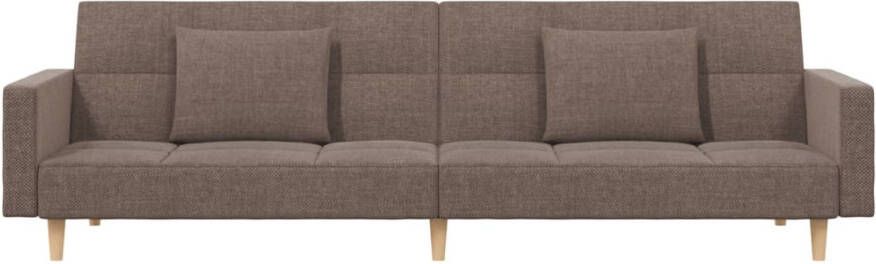 VidaXL -Slaapbank-2-zits-met-2-kussens-stof-taupe - Foto 12