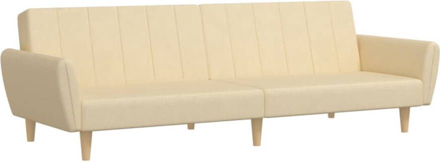 VidaXL Slaapbank 2-zits stof crÃ¨mekleurig - Foto 10