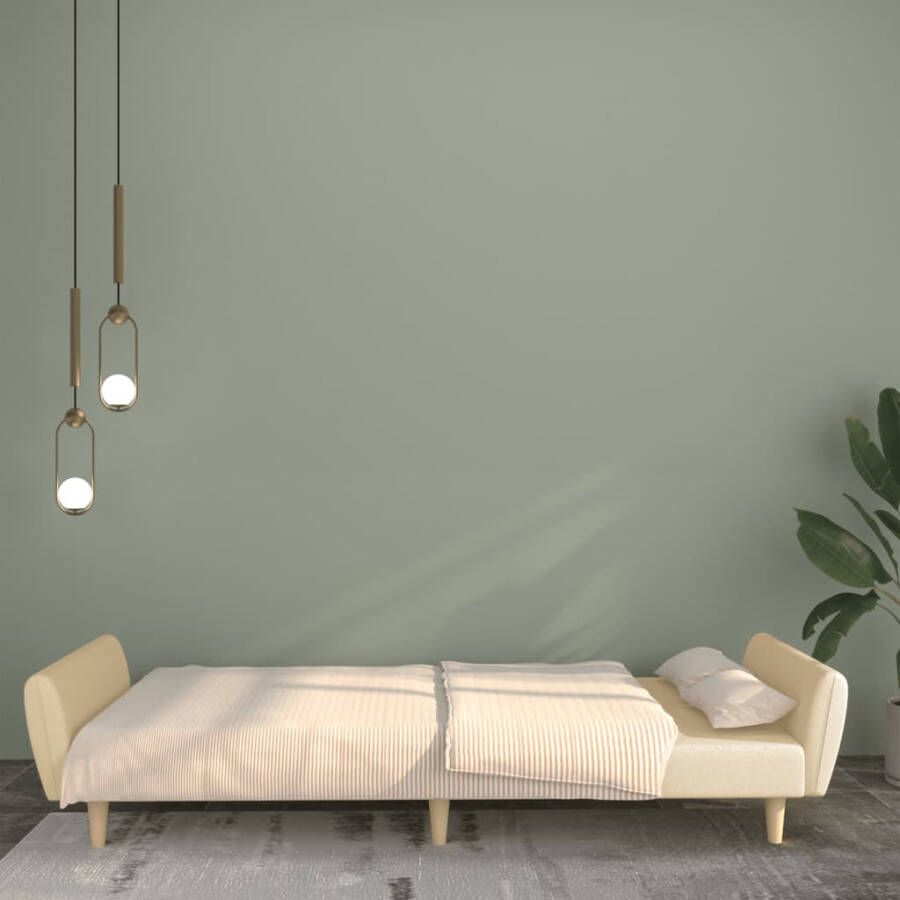 VidaXL Slaapbank 2-zits stof crÃ¨mekleurig - Foto 5