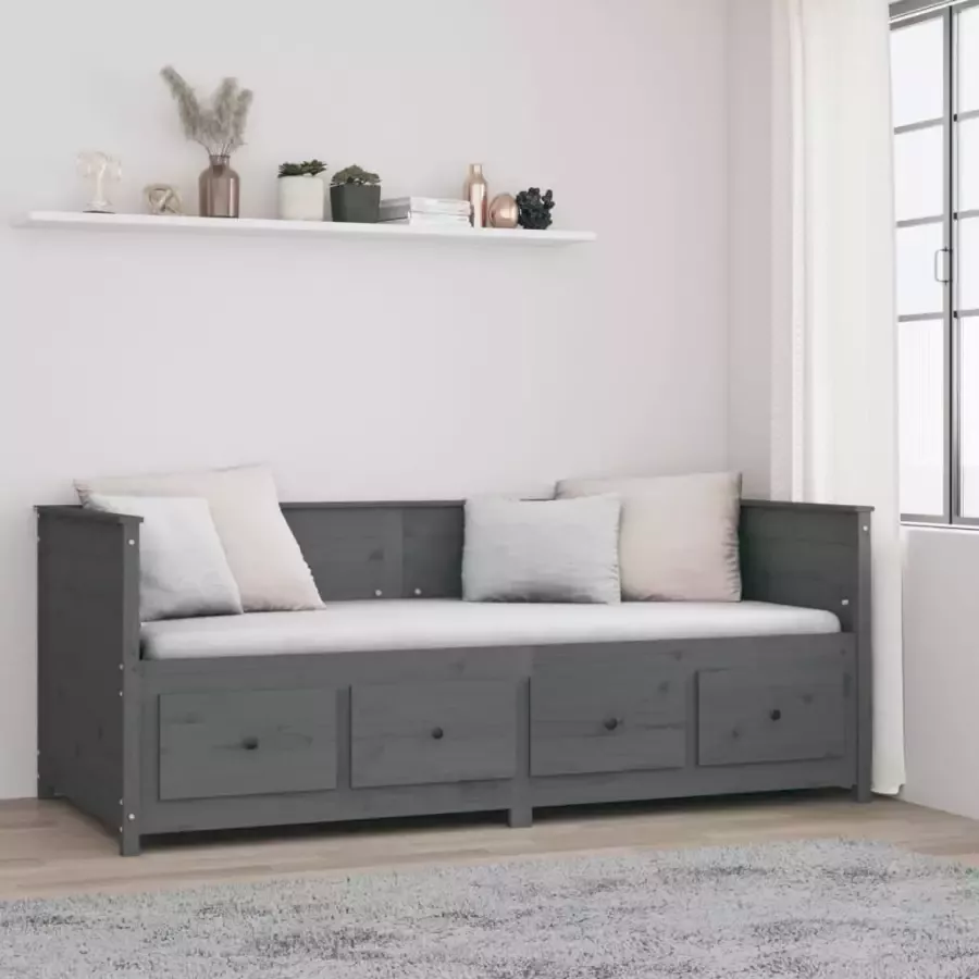 VidaXL -Slaapbank-80x200-cm-massief-grenenhout-grijs - Foto 3