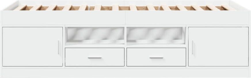 VidaXL Slaapbank met lades zonder matras 90x200 cm wit - Foto 4