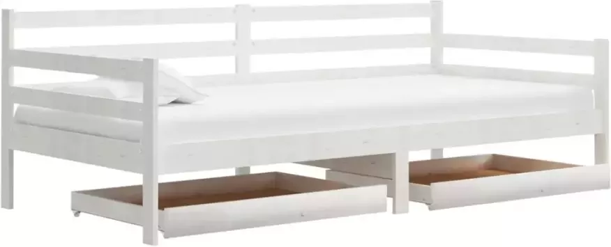 VidaXL -Slaapbank-met-lades-massief-grenenhout-wit-90x200-cm - Foto 5