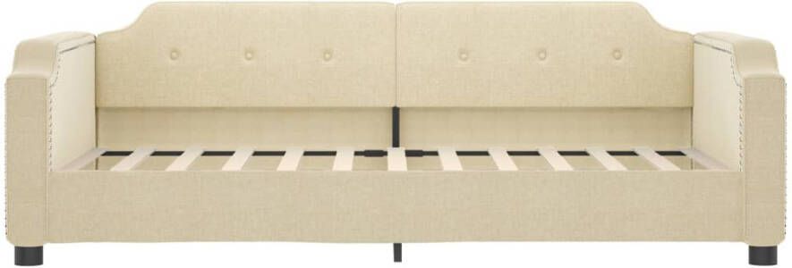 VidaXL -Slaapbank-met-matras-100x200-cm-stof-crèmekleurig - Foto 4