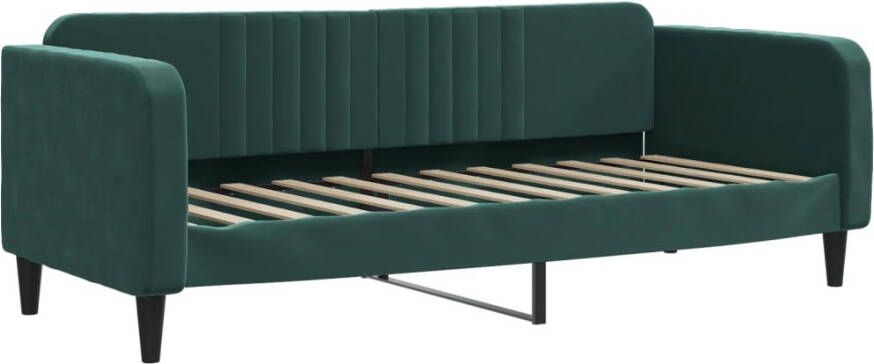 VidaXL -Slaapbank-met-matras-80x200-cm-fluweel-donkergroen
