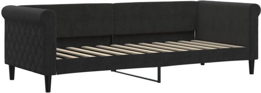 VidaXL -Slaapbank-met-matras-80x200-cm-fluweel-zwart