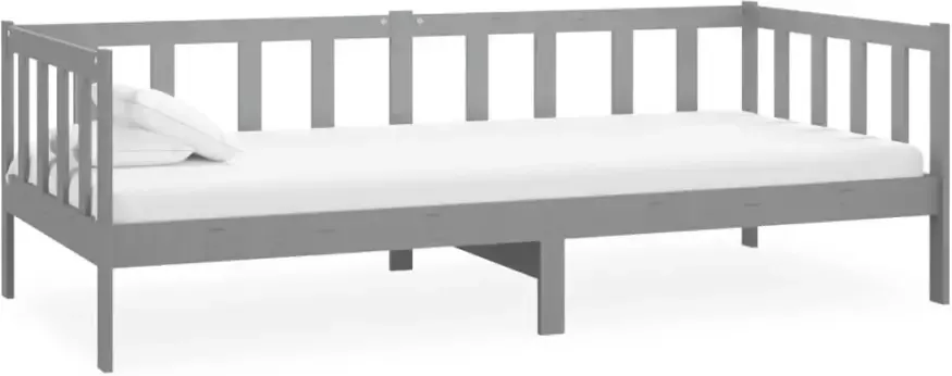 Vida XL Slaapbank met matras massief grenenhout grijs 90x200 cm SKU: V3083611 - Foto 4