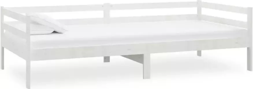 Vida XL Slaapbank met matras massief grenenhout wit 90x200 cm SKU: V3083565 - Foto 4