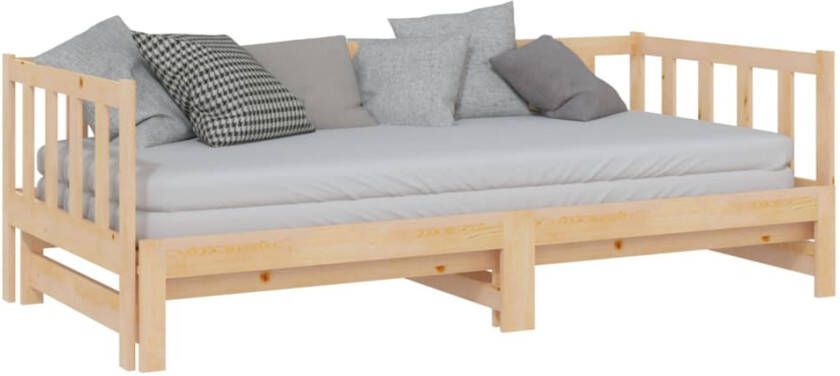 VidaXL -Slaapbank-met-onderschuifbed-90x200-cm-massief-grenenhout - Foto 2