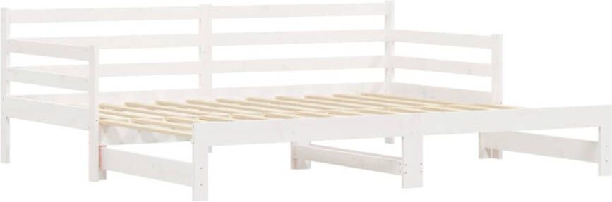 VidaXL -Slaapbank-met-onderschuifbed-90x200-cm-massief-grenenhout-wit - Foto 5