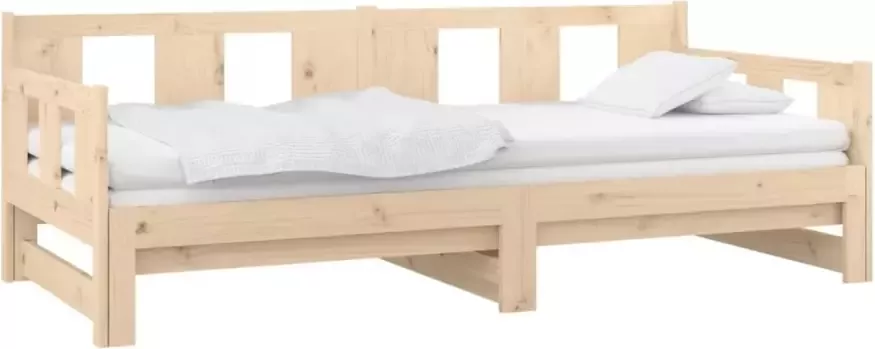 Vida XL Slaapbank uitschuifbaar massief grenenhout 2x(90x200) cm SKU: V820282 - Foto 4