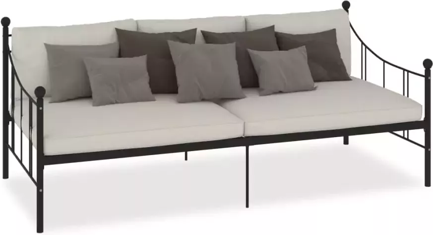 VidaXL -Slaapbankframe-metaal-zwart-90x200-cm - Foto 4
