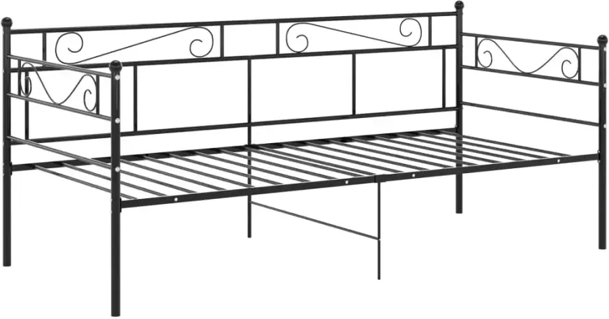 VidaXL -Slaapbankframe-metaal-zwart-90x200-cm - Foto 2