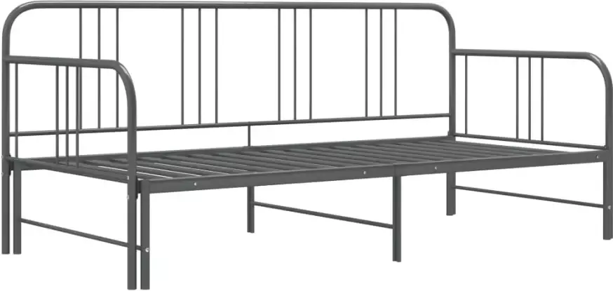 VidaXL -Slaapbankframe-uittrekbaar-metaal-grijs-90x200-cm - Foto 5
