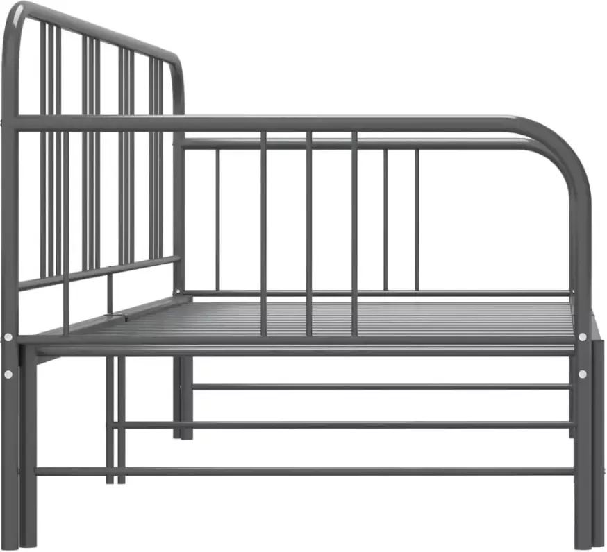 VidaXL -Slaapbankframe-uittrekbaar-metaal-grijs-90x200-cm