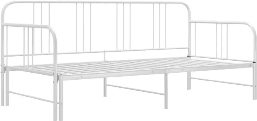 VidaXL -Slaapbankframe-uittrekbaar-metaal-wit-90x200-cm - Foto 5