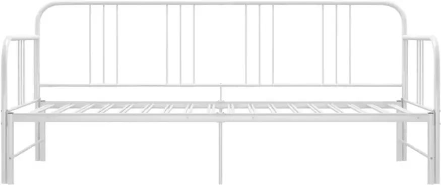VidaXL -Slaapbankframe-uittrekbaar-metaal-wit-90x200-cm - Foto 4