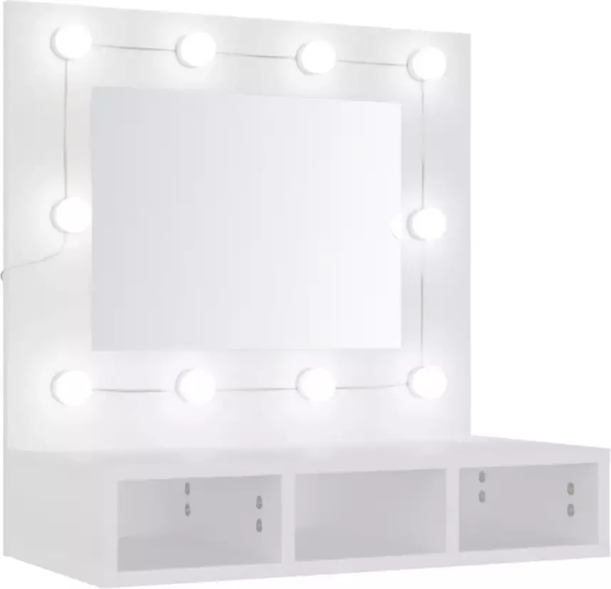 VIDAXL Spiegelkast met LED-verlichting 60x31 5x62 cm wit - Foto 3