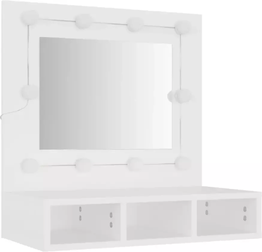 VIDAXL Spiegelkast met LED-verlichting 60x31 5x62 cm wit - Foto 2