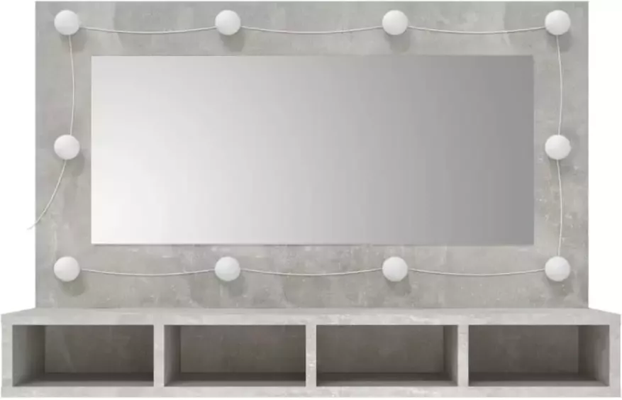 VIDAXL Spiegelkast met LED-verlichting 90x31 5x62 cm betongrijs - Foto 2