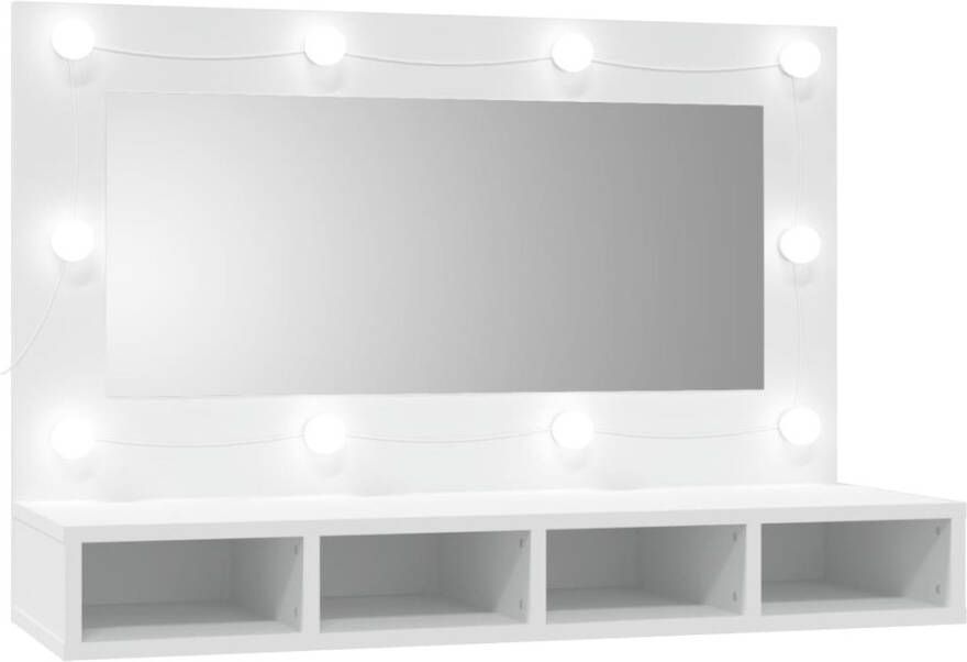 VIDAXL Spiegelkast met LED-verlichting 90x31 5x62 cm wit
